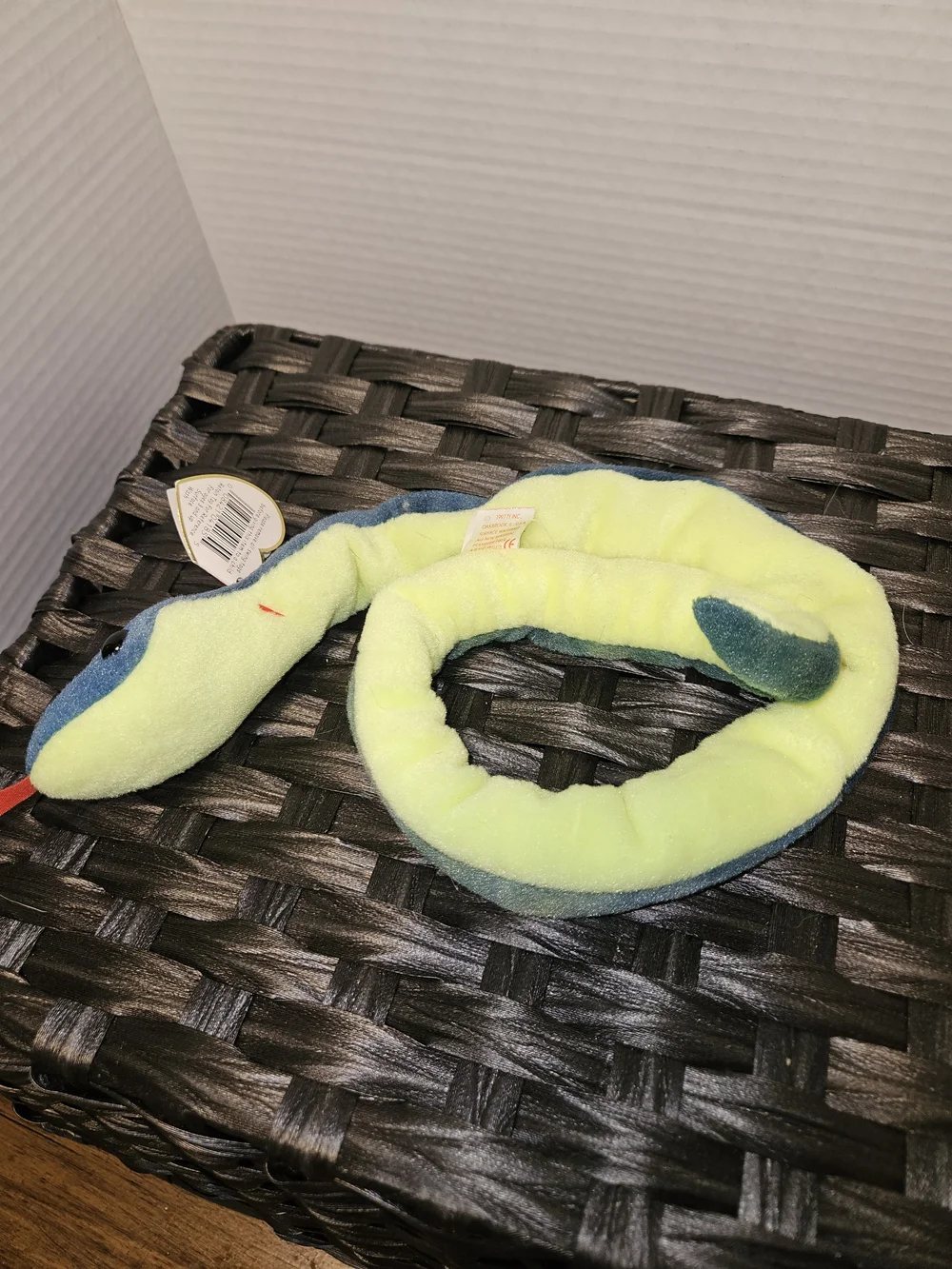 Hissy 1997 Ty Blue & Green Plush Snake with Red Tongue